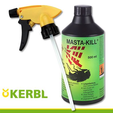 Kerbl 500ml MASTA-KILL mit Sprühkopf Larven Insekten Schutz Stall Box Pferde Kuh