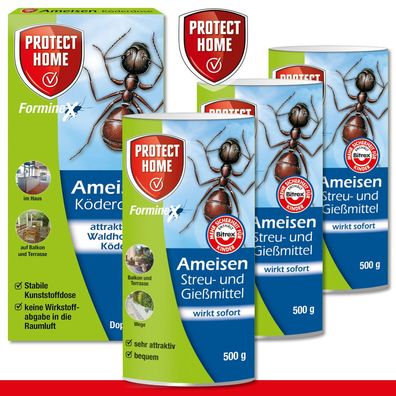Protect Home 1500g FormineX Ameisen Streu-/ Gießmittel N + 2 Stk Ameisenköderdose