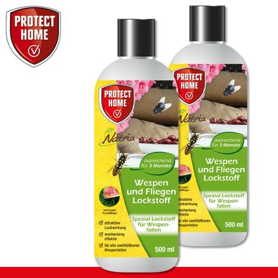 Protect Home 2 x 500 ml Natria Wespen und Fliegen Lockstoff (Gr. Mittel)