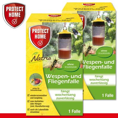 Protect Home 2 x Natria Wespen- und Fliegenfalle (Gr. Mittel)