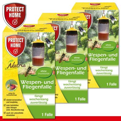 Protect Home 3 x Natria Wespen- und Fliegenfalle (Gr. Mittel)