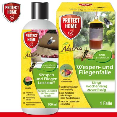 Protect Home-Set: Natria Wespen- und Fliegenfalle + Wespen und Fliegen Lockstoff