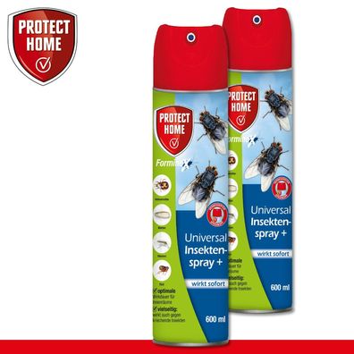 Protect Home 2 x 600 ml FormineX Universal Insektenspray + Wespe Motte Mücke