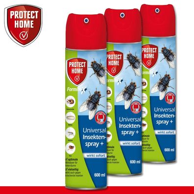 Protect Home 3 x 600 ml FormineX Universal Insektenspray + Wespe Motte Mücke