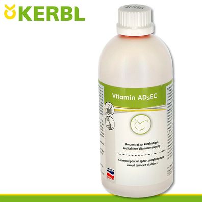 Kerbl 500ml Vitamin AD3EC | Vitaminkonzentrat für Hennen Hühner Wachstum Pflege
