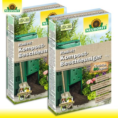 Neudorff 2x 1kg Radivit Kompost-Beschleuniger Bakterien Pilze Garten Abfall Laub