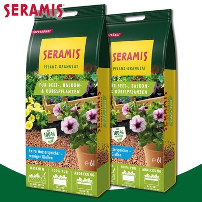 Seramis® 2x 6L Pflanz-Granulat für Beet-, Balkon- & Kübelpflanzen Drainage Topf