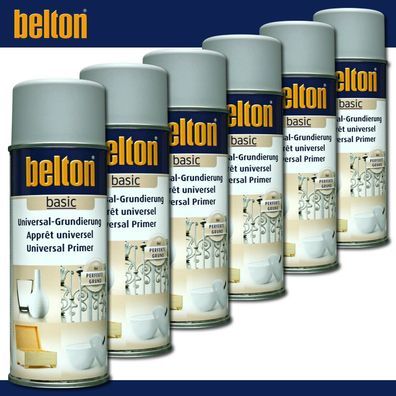 Kwasny Belton basic 6 x 400 ml Universal-Grundierung Grau Spray Perfekter Grund