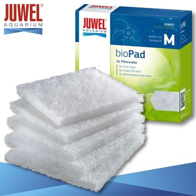 Juwel 1 x 5 Stück bioPad Filterwatte M Aquarium Filtermedien Schwamm Flies Watte