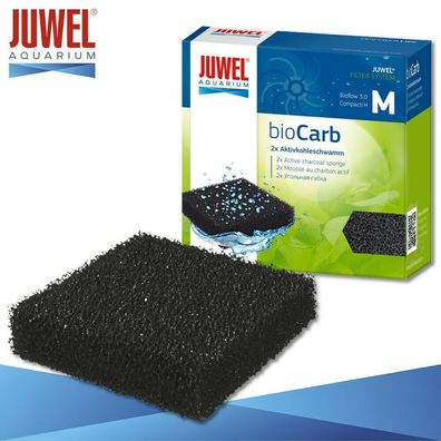 Juwel bioCarb 1x2 Stück Kohleschwamm M Aquarium Filtermedien Schwamm Watte Flies
