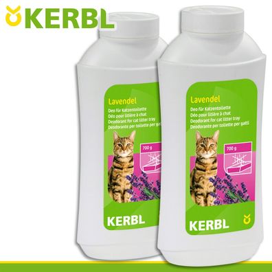 Kerbl 2x 700g Deo-Konzentrat für Katzentoilette Lavendel Katzenstreuzusatz Duft