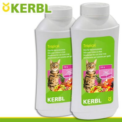 Kerbl 2x 700g Deo-Konzentrat für Katzentoilette Tropical Streu Duft Kitten