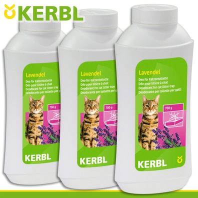 Kerbl 3x 700g Deo-Konzentrat für Katzentoilette Lavendel Katzenstreu Duft Geruch