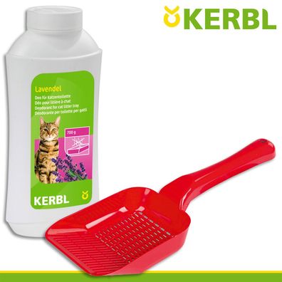 Kerbl 700 g Deo-Konzentrat für Katzentoilette Lavendel + Katzenstreuschaufel