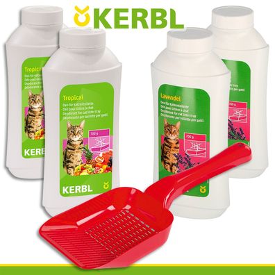Kerbl je 2 Deo-Konzentrat für Katzentoilette Lavendel & Tropical + Streuschaufel