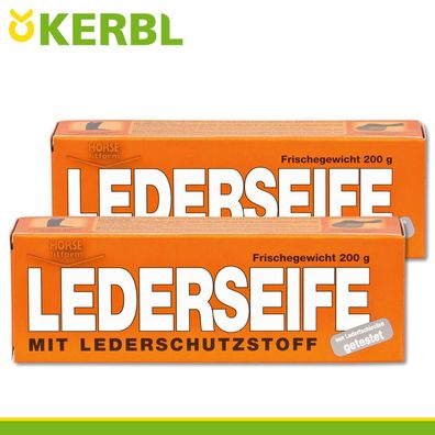 Kerbl 2 x 200 g Sattelseife-Riegel Pharmakas Horse fitform Glyzerin Lederseife
