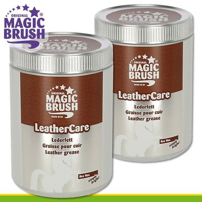 MagicBrush 2 x 1000 ml LeatherCare Lederfett Bienenwachs Sattel Zaumzeug Pferd