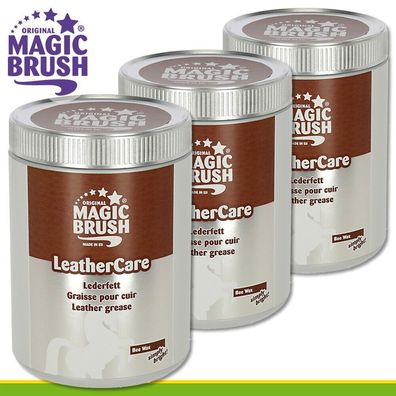 MagicBrush 3 x 1000 ml LeatherCare Lederfett Bienenwachs Sattel Zaumzeug Pferd