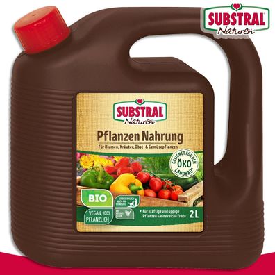 Substral Naturen 2L Pflanzen Nahrung Bio Nährstoffe Gemüse Obst Kräuter Blumen