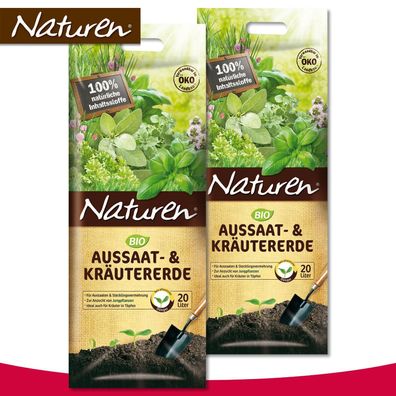 Substral Naturen 2x 20 l Bio Aussaat- & Kräutererde Setzling Jungpflanze Anzucht