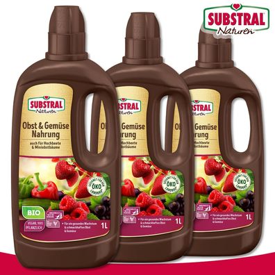 Substral Naturen 3 x 1 l Obst & Gemüse Nahrung Bio