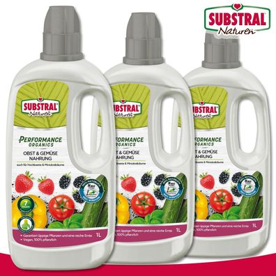 Substral Naturen 3 x 1 l Performance Organics Obst & Gemüse Nahrung