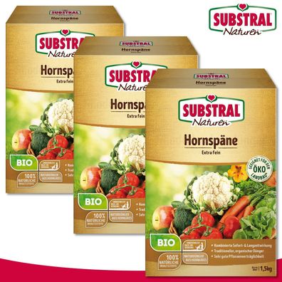 Substral Naturen 3 x 1,5 kg Bio Hornspäne Extra fein