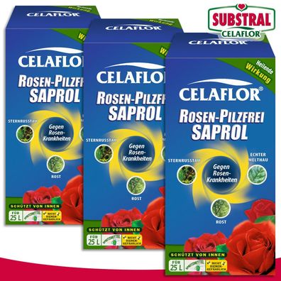 Substral Celaflor 3 x 250 ml Rosen-Pilzfrei SAPROL Konzentrat Garten Beet