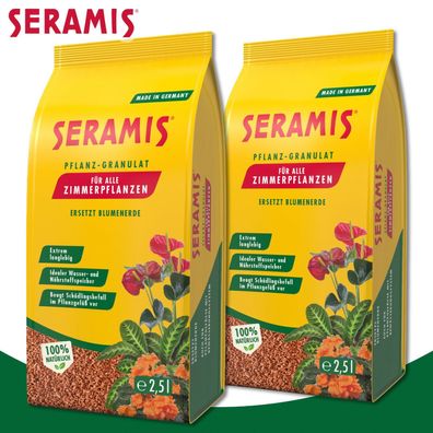 Seramis 2 x 2,5 Liter Pflanz-Granulat für Zimmerpflanzen | ersetzt Blumenerde