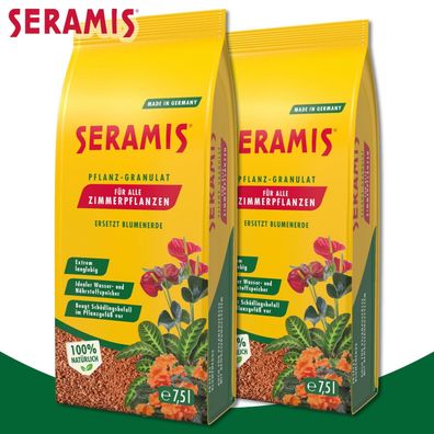 Seramis 2 x 7,5 Liter Pflanz-Granulat für Zimmerpflanzen | ersetzt Blumenerde