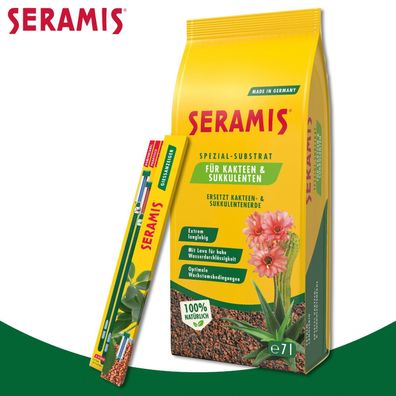 Seramis 2er-Set: 7 L Spezial-Substrat für Kakteen + Gießanzeiger groß