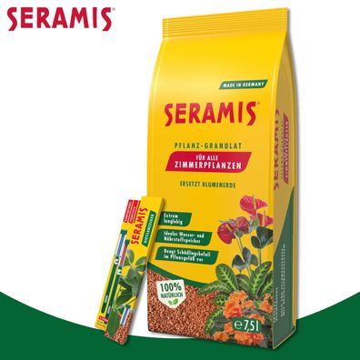 Seramis 2er-Set: 7,5 L Pflanz-Granulat für Zimmerpflanzen + Gießanzeiger klein