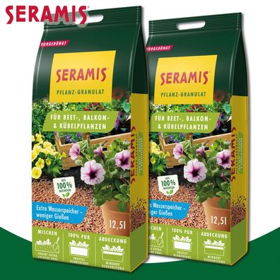 Seramis 2x 12,5L Pflanz-Granulat Beet-, Balkon- & Kübelpflanzen Garten Wachstum