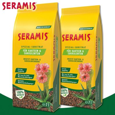 Seramis 2x7L Spezial-Substrat Kakteen und Sukkulenten Nährstoffe Wachstum Pflege