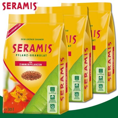 Seramis 3 x 30 Liter Pflanz-Granulat für Zimmerpflanzen | ersetzt Blumenerde