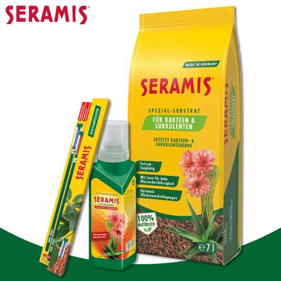 Seramis 3er-Set: Spezial-Substrat für Kakteen + Vitalnahrung + Gießanzeiger groß