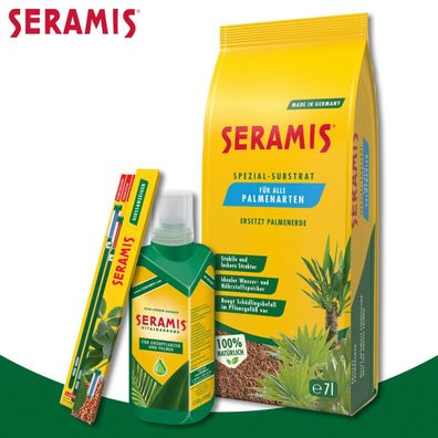 Seramis 3er-Set: Spezial-Substrat für Palmen + Vitalnahrung + Gießanzeiger