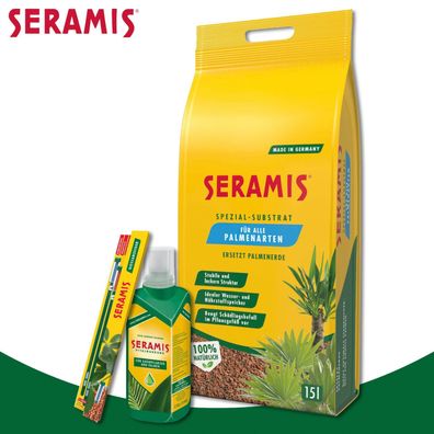 Seramis 3er-Set: Spezial-Substrat für Palmen + Vitalnahrung + Gießanzeiger