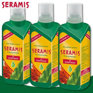 Seramis 3x 500 ml Vitalnahrung für Blühpflanzen Nährstoffe Wachstum Mineralien