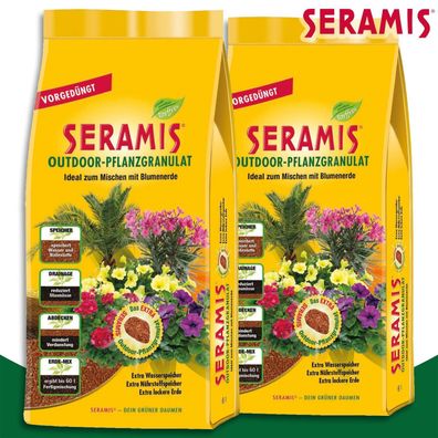 Seramis® 2x 6L Outdoor Pflanz-Granulat Garten Beet Kübel Topf Drainage Pflege