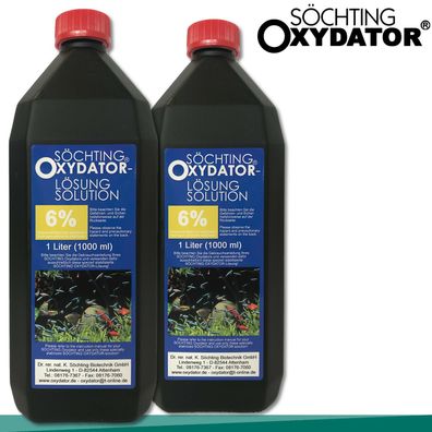 Söchting 2x 1L Oxydator Lösung 6% Wasserstoffperoxid Teich Aquarium Algen Pflege
