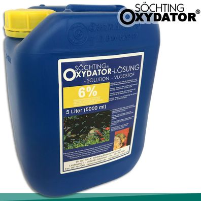Söchting 5L Oxydator Lösung 6% Wasserstoffperoxid Teich Aquarium Alge Pflege