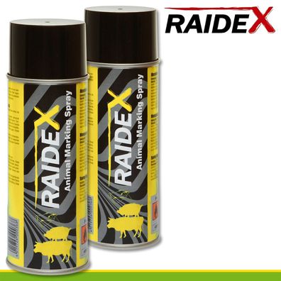 Raidex 2x 400ml Viehzeichenspray gelb Schafe Kühe Vieh Stall Weide Schweine