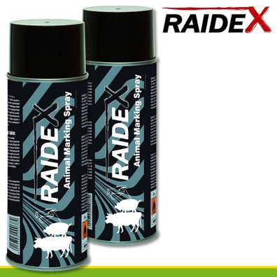Raidex 2x 400ml Viehzeichenspray schwarz Schafe Kühe Vieh Stall Weide Schweine