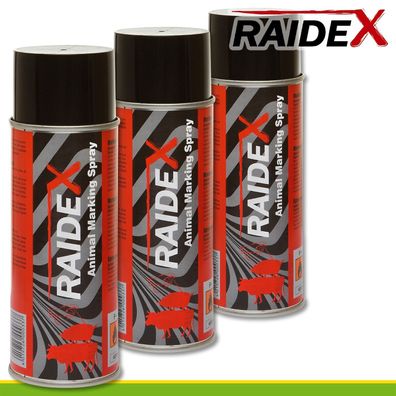 Raidex 3 x 400 ml Viehzeichenspray rot