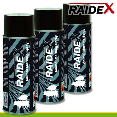 Raidex 3x 400ml Viehzeichenspray schwarz Schafe Kühe Vieh Stall Weide Schweine