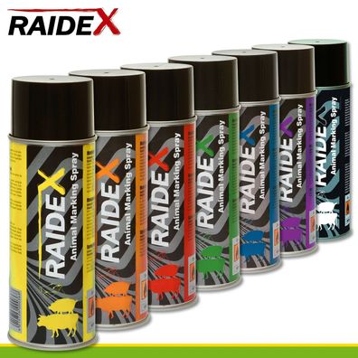 Raidex 400 ml Viehzeichenspray | 7 Farben zur Auswahl Markierer Schwein Kühe