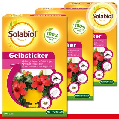 Solabiol® 3 x 10 Stück Gelbsticker mit Spezialleim