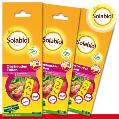 Solabiol® 3 x 5 Stück Obstmaden Fallen