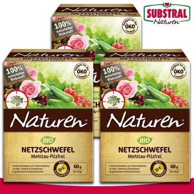 Substral Naturen 3x 60g Netzschwefel Mehltau-Pilzfrei (je 6 Sachets à 10g) Beet
